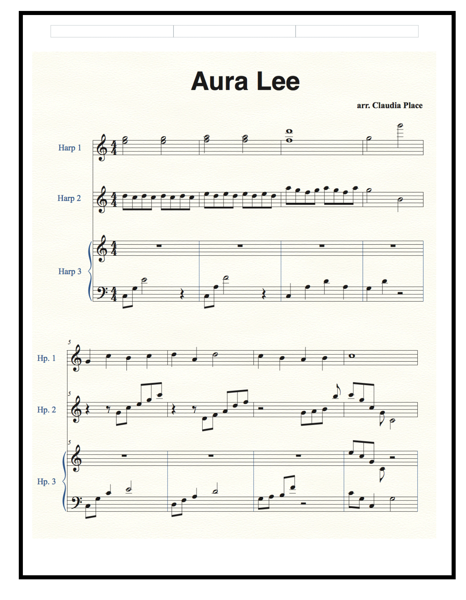 Screen Shot Aura Lee page 1 border 2018